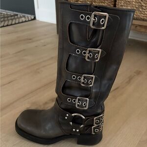 Steve Madden Buckle Moto Boots